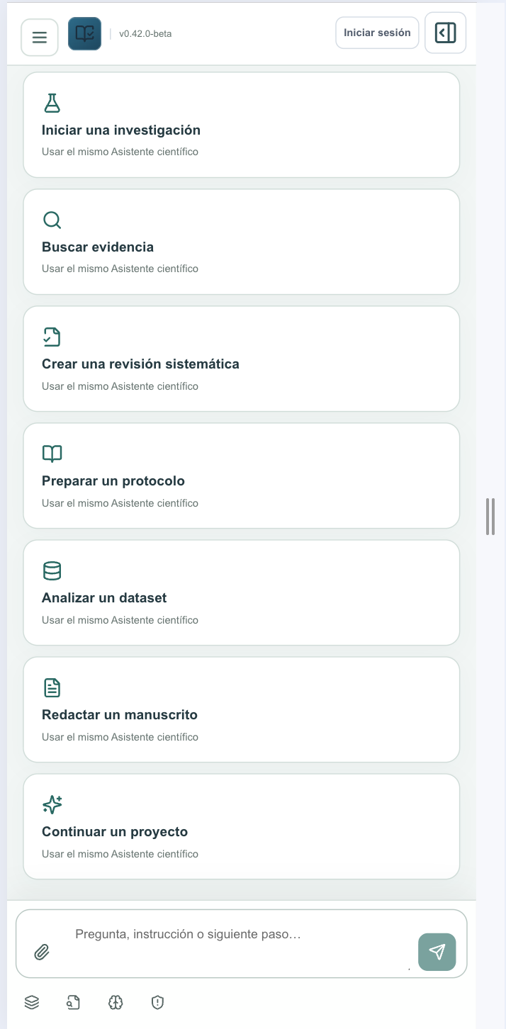 Captura real de AI Science Finder